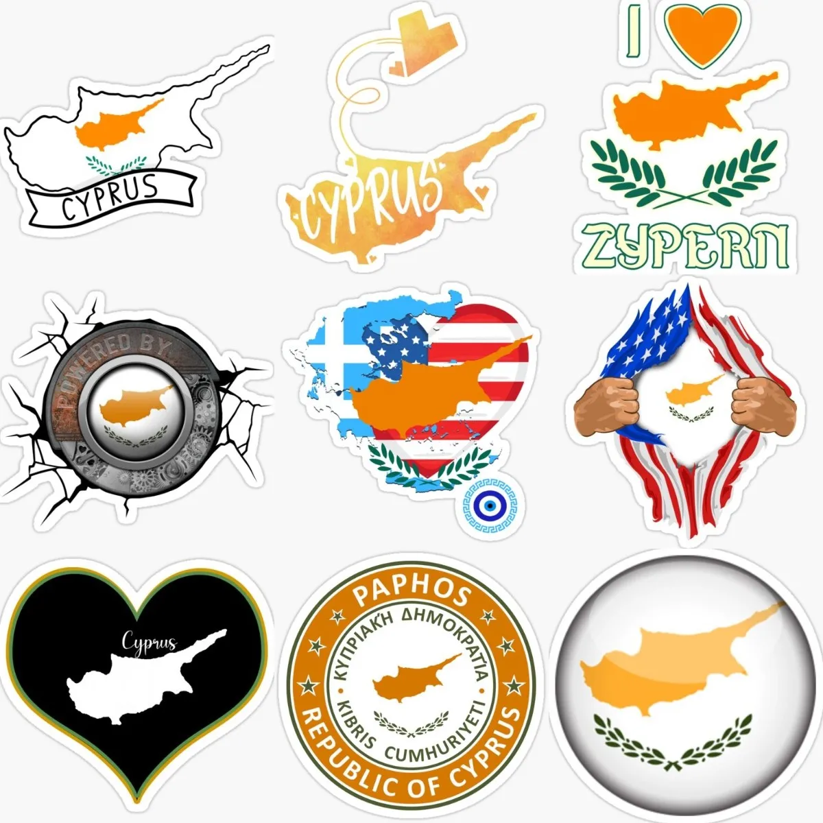 Creative Cyprus Flag Map PVC W - đánh giá và giá Car Accessories Cyprus