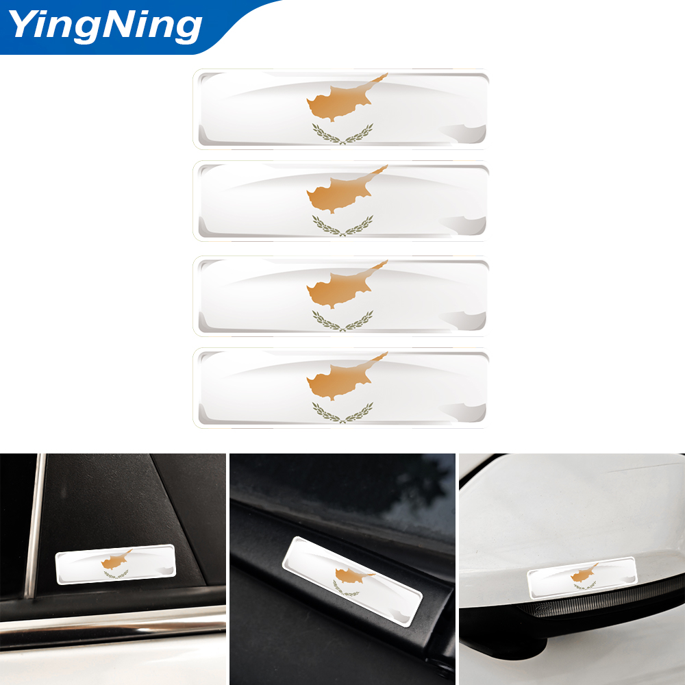 4PCS Cyprus Flag Sticker 3D Do - đánh giá và giá Car Accessories Cyprus