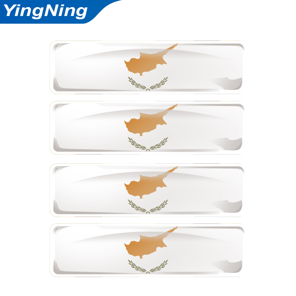 4PCS Cyprus Flag Sticker 3D Do - đánh giá và giá Car Accessories Cyprus