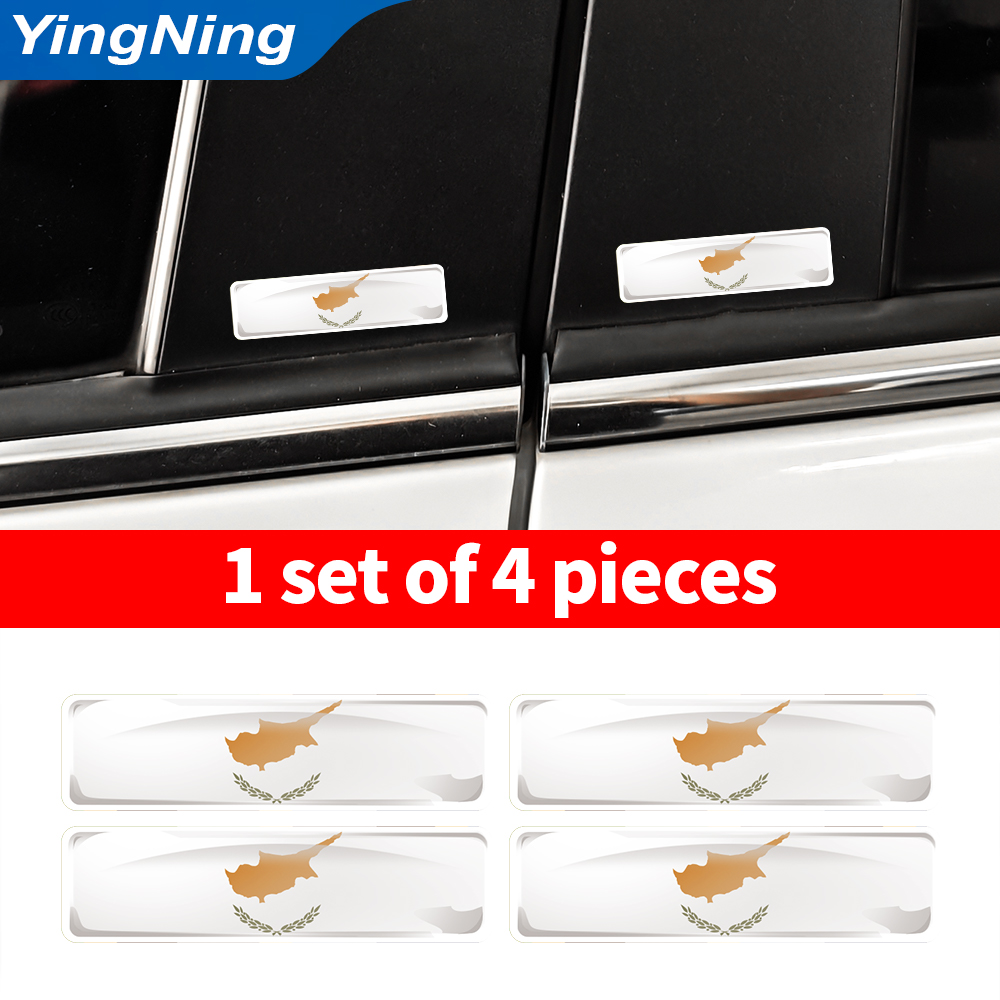 4PCS Cyprus Flag Sticker 3D Do - đánh giá và giá Car Accessories Cyprus